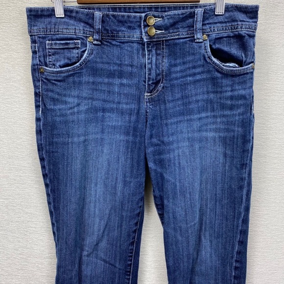 KUT from the Kloth Jeans Womens Size 10 Cuffed Cropped Straight Leg Dark Wash - Picture 2 of 14